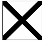 Label, Self Adhesive, Lineside Telephone, Black Saltire, Black Symbol ...